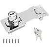 Wopanxye Serratura a cerniera da 10,2 cm con chiavi, chiavistello a manopola girevole per porta, fibbia di sicurezza con chiavistello in acciaio inox, per cancelli, porte del garage, armadietti