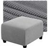 QOEUIUJ Copertura Ottomana Quadrato 80x80 50x50 Copri Pouf 100x100 75x75 Fodera for Sgabello 60x60 40x40 Protettiva Poggiapiedi in Tessuto Jacquard con Fondo Elastico(Grigio,98x98cm)