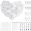 MAIGIEE Set da 12 pezzi Ventagli Matrimonio, Cuore Ventaglio Bianco Pieghevole | 12 Pezzi Ciondolo Angelo Custode con Sacchetti di Organza,Grazie Etichette Regalo,Adatto Matrimonio Decorazioni