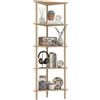 HOMCOM Scaffale Angolare in Bambù, 41.5x21.5x114 cm Legno Naturale