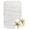 DXRPO Filato macramè, 4 mm x 120 m, Filato di Cotone macramè, Corda per Macrame 4mm,per Fai da Te, macramè, fioriera per Fiori macramè, Regalo per buoni Amici, Piante, Decorazione Boho(Bianco)