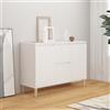 MOBCANT Credenza, Mobile salotto Mobiletto TV Mobiletto multiuso Madia da Salotto Utilizzabile per Albergo Soggiorno Cucina Camera da letto Bianca 101x35x70 cm in Legno Multistrato