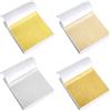 Ruvsroms 400 fogli di foglia d'oro, argento e rame (8 x 8,5 cm), versatile set di pellicole decorative con foglie dorate e foglie di rame, per progetti artistici, artigianato, nail art, pittura, decorazione da