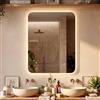 CLP Specchio Bagno LED Rettangolare, dimmer Touch, 3 tonalita Luce, antiappannamento, Specchio da Parete Senza Cornice Palmiro, Dimensione:70 cm