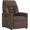 vidaXL Poltrona Reclinabile Marrone in Tessuto di Microfibra, poltrona reclinante, poltrona singola, poltrona wingback, poltrona, poltrona regolabile