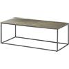 AVANTI TRENDSTORE - Apiro - Tavolino da soggiorno con telaio in metallo nero e piano in oro antico. Misure LAP ca. 110x41x61cm