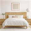 Meyvaser.com Ecommerce Company Testiera per letto matrimoniale da parete, motivo a righe verticali, colore rovere naturale, 210 x 55 x 1,9 cm, stile moderno ed elegante, facile da montare