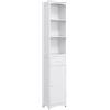 HOMCOM Mobiletto a Colonna Bagno Salvaspazio in MDF 34x24x170cm Bianco