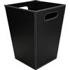 KINGFOM™ Classico Cestino per la carta in Pelle, per Ufficio/Bagno/Cucina/Camera da letto (Nero)