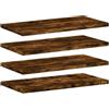vidaXL Mensole Parete 4pz Rovere Fumo 40x20x1,5 cm Legno Multistrato