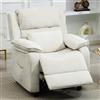 Aeffy Poltrona Relax Elettrica, Poltrona Reclinabile con Schienale e Poggiapiedi Regolabili, Cuscino Lombare e 2 Tasche Laterali, Poltrona da Salotto in Velluto