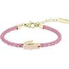 Lacoste Bracciale da bambino pelle rosa con dettagli dorati