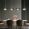 HYKISS Lampada A Sospensione Lineare Moderna Grigio Fumo Cavi Regolabili Lampada A Sospensione Per Sala Da Pranzo A Tre O Quattro Luci LED Con Regolazione Della Luce In Tre Tonalità(4 Light)