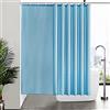 Furlinic Tende Doccia Anti-Muffa Tessuto in Poliestere Grande Tende Doccia Impermeabile Lavabile Tenda Vasca da Bagno con 16 Ganci Tenda Doccia Azzurro 240x180cm.