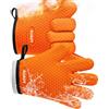 AUAUY Guanti da Forno, Guanti da Forno in Silicone Impermeabili, Arancione