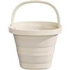Gorocking Secchio pieghevole, 5 l/10 l, materiale PP+TPR, bianco, pieghevole, salvaspazio, colore crema, 5 l