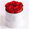 Ottomi Milano 5 Rose Stabilizzate | Fiori di Lunga Durata in Scatola | Idea Regalo I Fatto a Mano (Rosso)