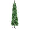 LEIVESTE- Albero di Natale Artificiale Slim Folto 240 Verde con 957 Rami Realistici,Albero di Natale Alto e Stretto con Base in Metallo,Verde