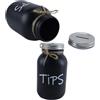 Durlo Salvadanaio in vetro Mason Jar, salvadanaio in vetro per monete, scatola per il risparmio e la raccolta di denaro con coperchio a fessura, 1000 ml, nero