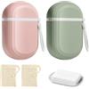 Wefaly Portasapone da viaggio impermeabile, 2 pezzi, portasapone da viaggio con griglia scolapiatti, portasapone portatile con 2 portasapone con coperchio per bagno, attività all'aperto, campeggio (rosa +