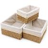 Kufeiper 3 Pezzi Cesti Portaoggetti Intrecciati Foderati, Organizer per Fasciatoio con Decorazioni Bohémien Intrecciate, Cestini Portaoggetti in Bambù per Bagno,Soggiorno come Decorazione per riporre oggetti