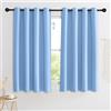 KGORGE Tende Oscuranti Cameretta Bambini 2 Pezzi L 140 x A 145 CM Tende Corte Camera da Letto per Piccole Finestre con Anelli Curtains Termiche Isolanti per Interni, Azzurro