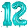 UDRKFOPK Palloncini Compleanno 12 Anni Beige,40 Pollici Beige Palloncino Numero 12，Palloncini 12 Anni Compleanno,Palloncini 12 Anni,Palloncini 12/21 per Feste di Compleanno Anniversario Decorazioni