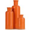 QIANLING Set di 3 vasi in ceramica arancione, decorazione moderna e minimalista, stile boho, centrotavola, per soggiorno, camera, ingresso, libreria, caminetto