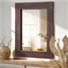 HLFMVWE Specchio rettangolare in legno con cornice specchi rustici vintage decorazione Farmhouse specchio camera da letto bagno per tavolo ingresso 45 x 65 cm