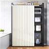 Generic Tende Antipolvere per mensole da Cucina, Tende Pieghevoli da Cucina con Guide, Adatte per armadi, bagni, lavatrici e Guardaroba-White- W120cmxH180cm