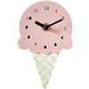 Generic Orologio da Parete Orologio Bambini Camera Decorativo in Legno Nordic Forma Gelato Funzionale Silenzioso Adatto a Soggiorno Studio Ufficio Sala da, Rosa