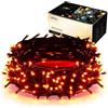 Epesl Luci Halloween per Interni ed Esterni 35m 320 LEDs, Funzione di Memoria con 8 Modalità End-to-End Estensibile Autunno Stringa Luci Decorazione per Alberi Domestici Festa di Nozze - Arancione
