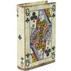Biscottini Porta Carte da Gioco - Scatola in Legno - Realizzata a Mano e rivestita in stoffa con effetto anticato - 1 compartimento - Dimensioni esterne 10x3x14 cm - Mazzo da 54 carte incluso