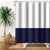 SDOTPMT 180x198cm Bianco Blu Tenda da doccia Semplice Tema Tenda da bagno Classico Tradizionale Tenda da vasca Tessuto Poliestere Impermeabile per Bagno con ganci