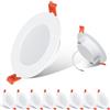 ChangM - 8W Faretti LED da Incasso, Bianco caldo 2700K, AC 220-240V Luci da incasso,Slim Bianca Downlights, Diametro Foro 68-80mm, Set di 8