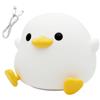 GleamGlide Luce notturna a LED a forma di anatra, dimmerabile, in silicone, con timer da 20 minuti, ricaricabile tramite USB, lampada da comodino per bambini, luce bianca calda, per camera da letto, decorazione