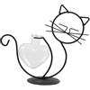 HOLIDYOYO Vaso a Forma di Gatto in Ferro e Vetro, Nero, Idrocoltura