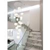 TEKHOME Lampadario LED Moderno a Sospensione per Scala e Soggiorno, 19 Luci G9, Design Cascata, Luce Elegante per Interni, Bianco - Modello B95