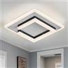 Qamra Plafoniera Led Soffitto LED, Plafoniera Soffitto in Acrilico Bianco e Nero da 20 cm, Plafoniere Quadrate per Soggiorno, Camera da Letto, Ccorridoio, Cucina e Sala da Pranzo