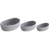 Keebgyy 3PCS Cestino Portaoggetti da Scrivania con Aspetto Ovale, Scatola Portaoggetti Intrecciata a Mano in Corda di Cotone, Graziosi Cestini per Armadio e Contenitori per Ripiani, Cestino(Grigio)