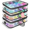 MUSLONG 3 pezzi organizer, contenitore portatile per filati, lana antipolvere, contenitore per filati con cerniere e manico, 40 x 30 x 10 cm