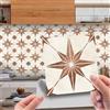 JOZMMZEOOA 30 Pz Marchio Piastrelle Adesive Cucina (Fiore Marrone 10 cm) | Piastrelle Adesive Bagno Stella Ottagonale in Mandala Mattonelle Cucina, Pavimento, Parete