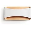 EXO lighting - Applique da parete Cooper, bianco e oro opaco, LED SMD 9 W, stile moderno, rettangolare, 24 x 12 x 8 cm, perfetta per corridoi, uffici e case