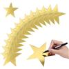 FIUTEKO 48 Pezzi Stelle Carta Oro Glitter 15cm Decorazioni Natalizie Fai da Te, stelle carta Adesive per Parete, Finestra, Matrimonio Compleanno Festa, Vetrina Doppia Faccia Decorazione Stelle Carta