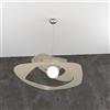 Top Light Sospensione Moderna Warped Metallo Sabbia 1 Luce E27 D.65Cm