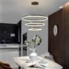 Mikeru Luci a Sospensione Moderne, Triplo Lampadario Rotondo 20+40+60CM Dimmerabile 10%-100% Luci a Sospensione per Tavolo della Colazione con Funzione di Memoria 3000K/4500K/6000K per Isola