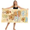 SFODTN Capybara Telo Mare, Capybara Asciugamano da Spiaggia Coperta da Spiaggia da Viaggio Teli Mare Microfibra Coperta da Spiaggia da Viaggio Leggero e Portatile Doccia Asciugamano per Yoga, Piscina, Sauna