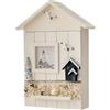 Fxzqgnh Portachiavi da Parete in Legno MDF Decorazione Tema Mare Organizer Chiavi con 6 Ganci Artigianale Appeso a Muro Adatto per Ingresso Corridoio Ufficio, a