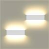 ChangM 2 Pezzi Lampada da Parete 12W Bianco Caldo Lampada da parete LED, Lampada da Parete Impermeabile in Stile Moderno, Adatto per Esterno, Bagno, Balcone, Scala, Soggiorno
