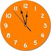 Funlucy Moderno orologio da parete rotondo tinta unita arancione silenzioso orologi da parete per cucina, ufficio, orologio da appendere retrò, 10 pollici